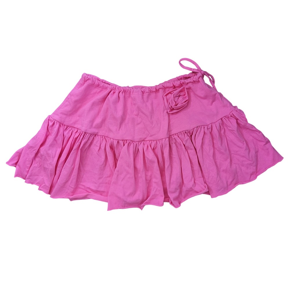 La Femme Paris‎ MGM Grand Pink Ruffle Tiered Skirt Rose Vintage Y2K Adjustable